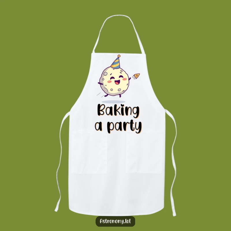 Funny Asteroid Party Apron - Giggling Comet Chase Kitchen Gift