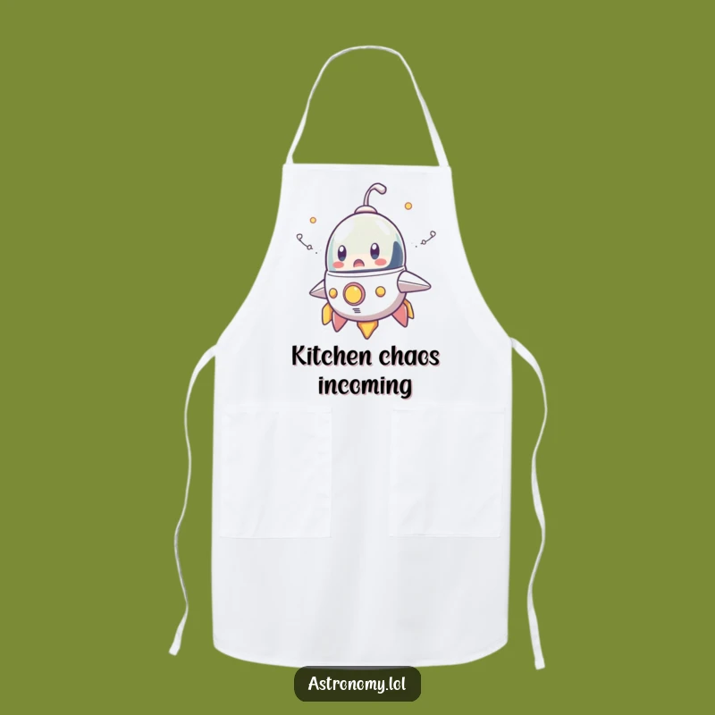 Funny Spaceship Apron: Surprise Kitchen Wear with Comical Smoke Trails