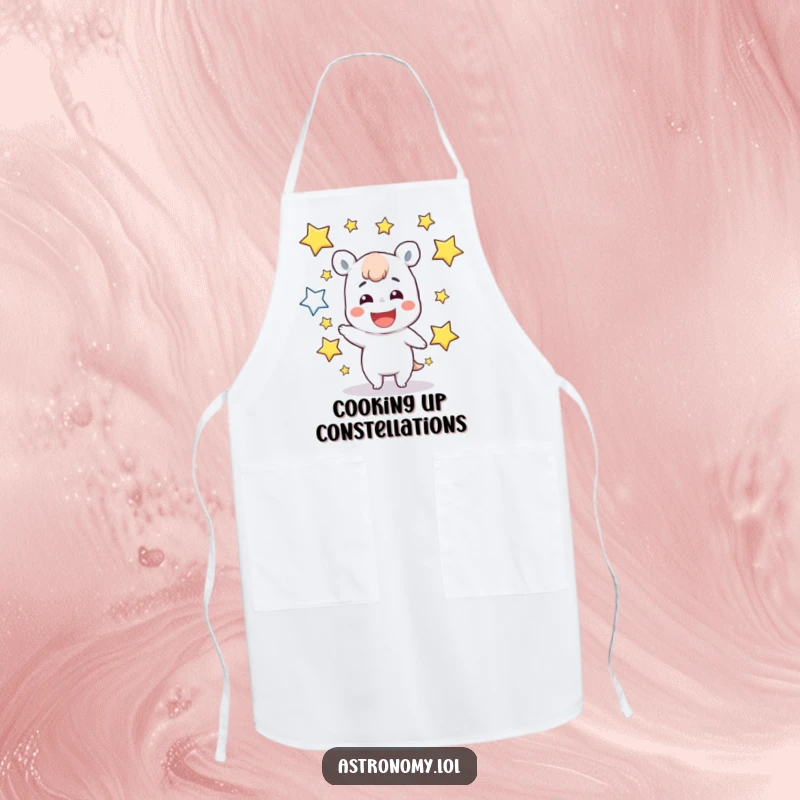Funny Apron: A smiling character juggles bright stars, adding a whimsical and playful touch to kitchen adventures.