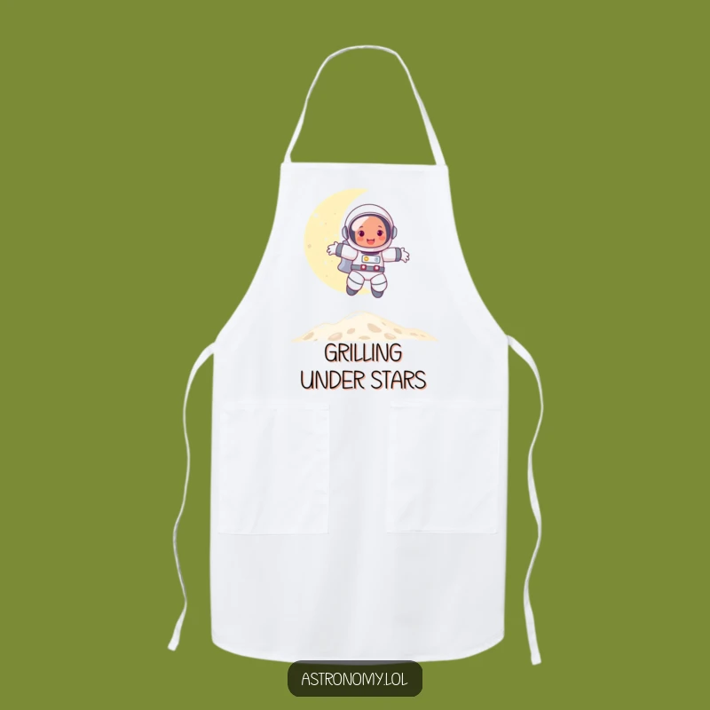 Funny Astronaut Moon Bounce Apron: Cook with Lunar Adventure