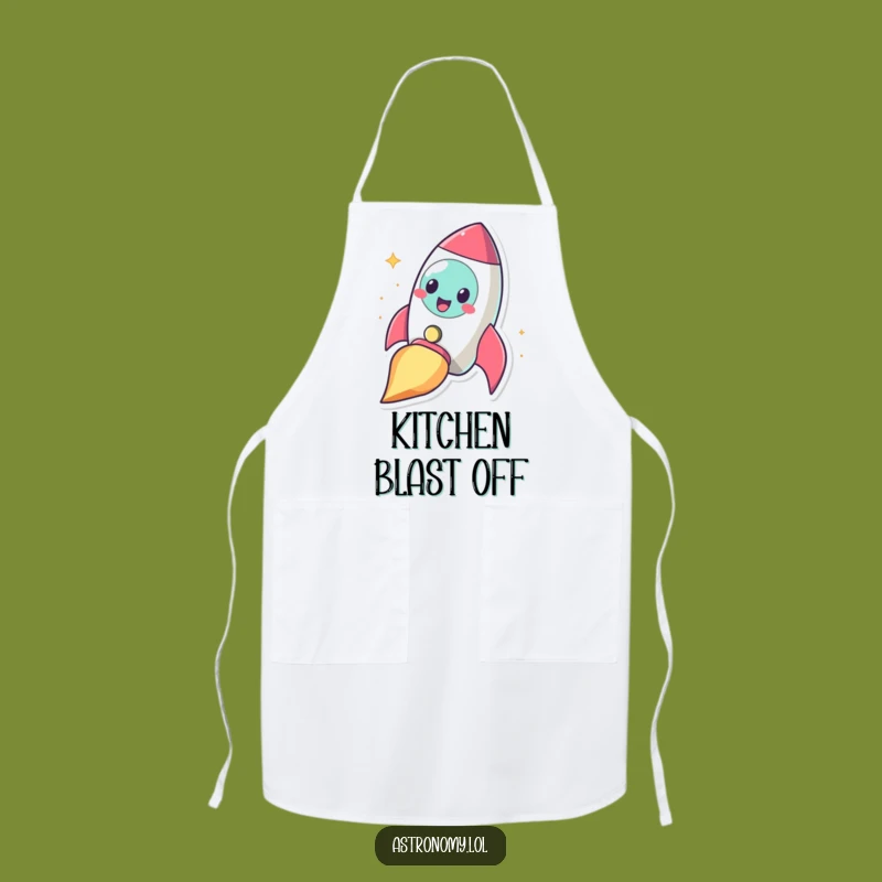 Funny Cheerful Rocket Apron: Blasting Off Kitchen Gift