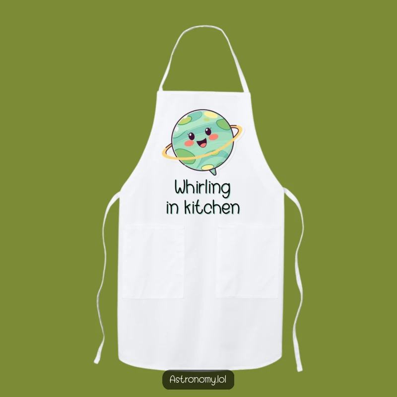 Funny Cheerful Planet Apron: Cook with Spinning Joy