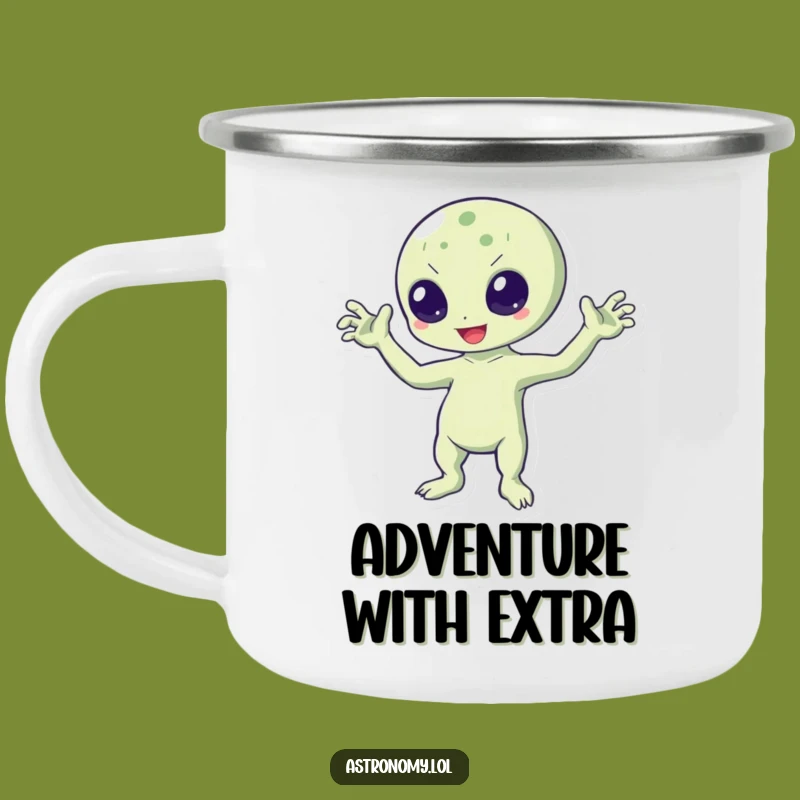 Funny Bouncing Alien Camping Mug: Three-Armed Greeter for Outdoor Fun
