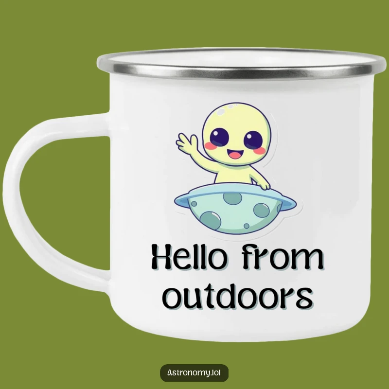 Funny Alien Camping Mug: Durable Hello Gift for Outdoor Friends
