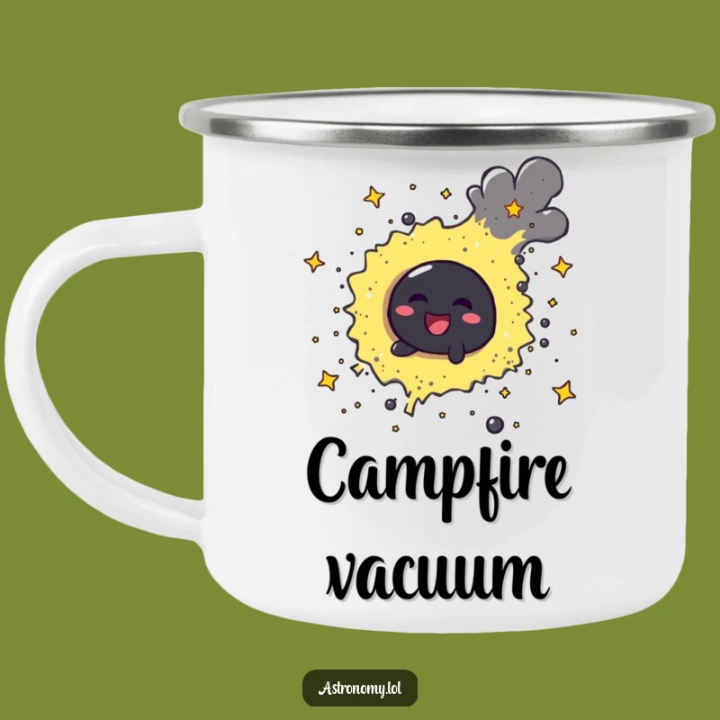 Funny Black Hole Camping Mug - Cheerful Stardust Adventure