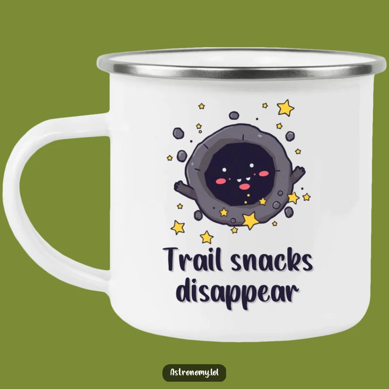Funny Black Hole Camping Mug: Mischievous Character Outdoor Mug, Gift