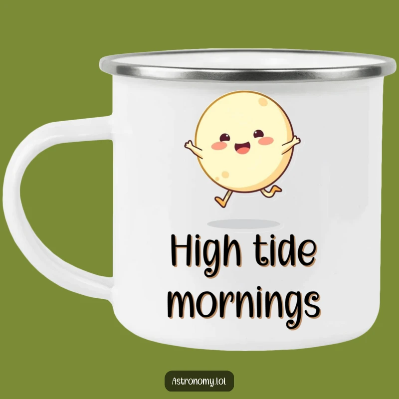 Funny Bouncing Moon Camping Mug - Durable and Cheerful Outdoor Gear