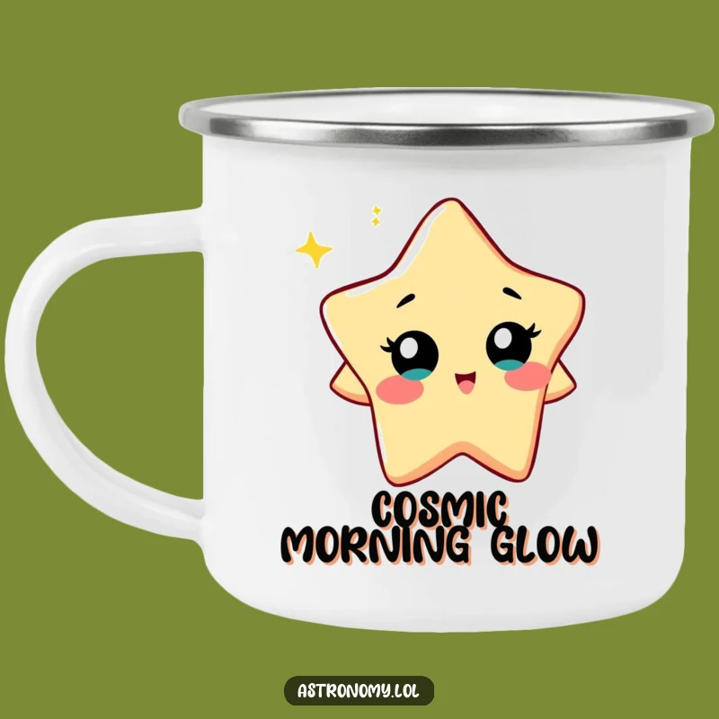 Funny Star Camping Mug: Curious Twinkling Character - Adventure Funny Gift!
