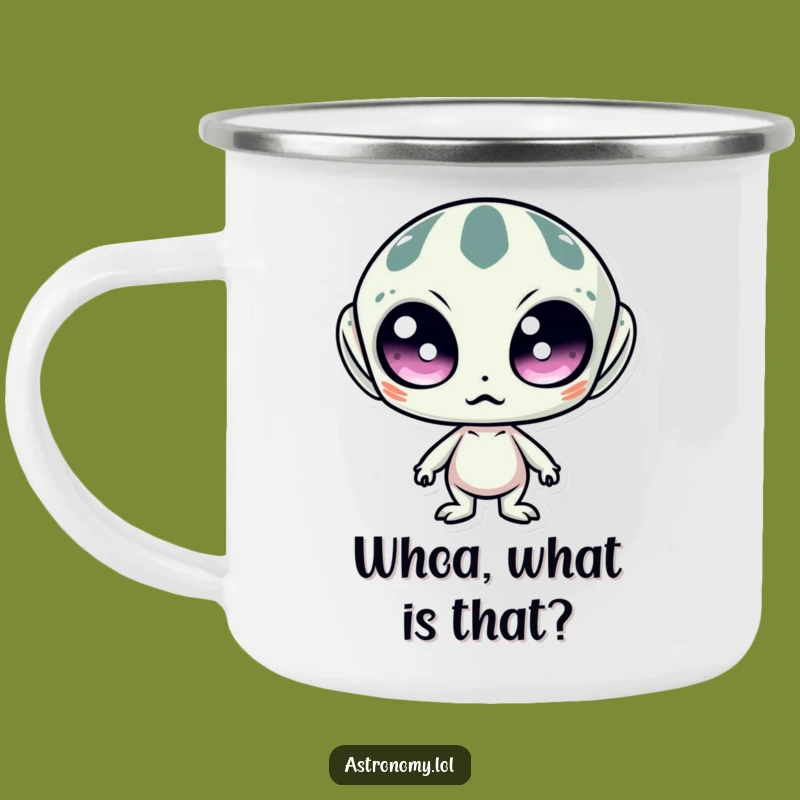 Funny Surprised Alien Camping Mug: Sip Your Space Surprise Outdoors