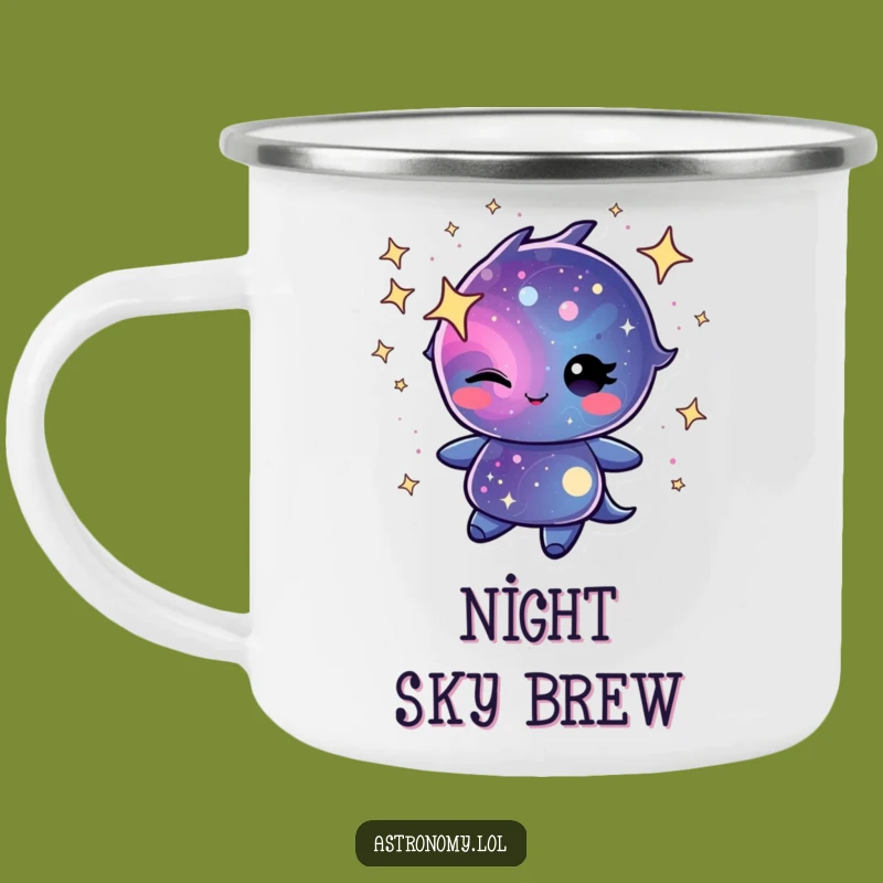 Funny Winking Galaxy Camping Mug - Durable and Cosmic Outdoor Gear