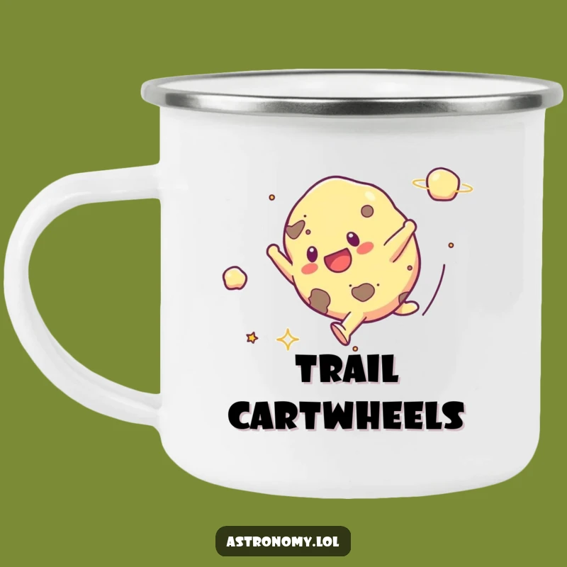 Funny Asteroid Cartwheel Camping Mug: Adventure Fuel for Starry Nights