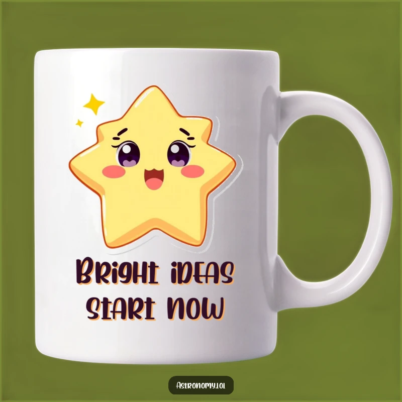 Funny Star Mug: Delighted Twinkling Character, Perfect Cheerful Gift