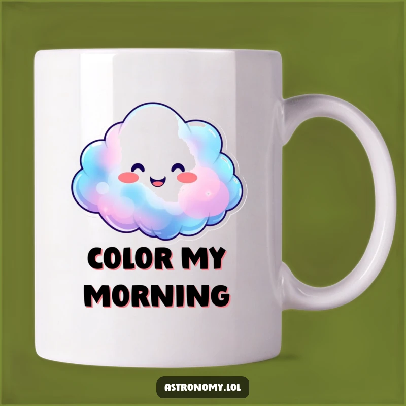Funny Nebula Cloud Mug - Joyful Colors and Cosmic Humor Gift