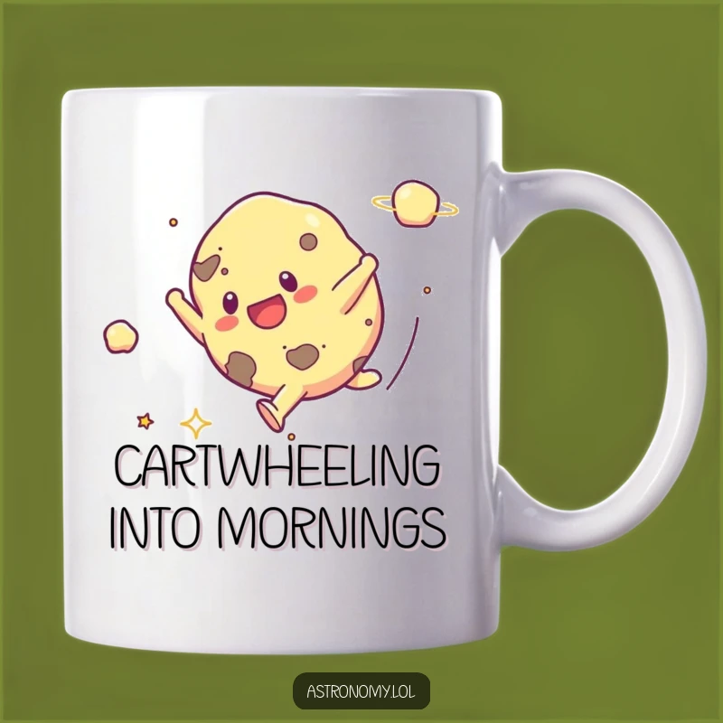 Funny Asteroid Cartwheel Mug: A Hilarious Space Adventure Gift for Astronauts