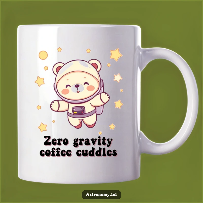 Funny Astronaut Bear Cub Mug: Adorable Giggling Space Explorer Gift