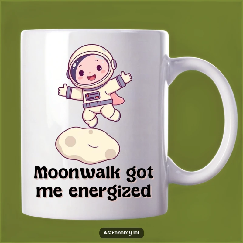 Funny Astronaut Bouncing on Moon Mug Perfect for Space Lovers Gift