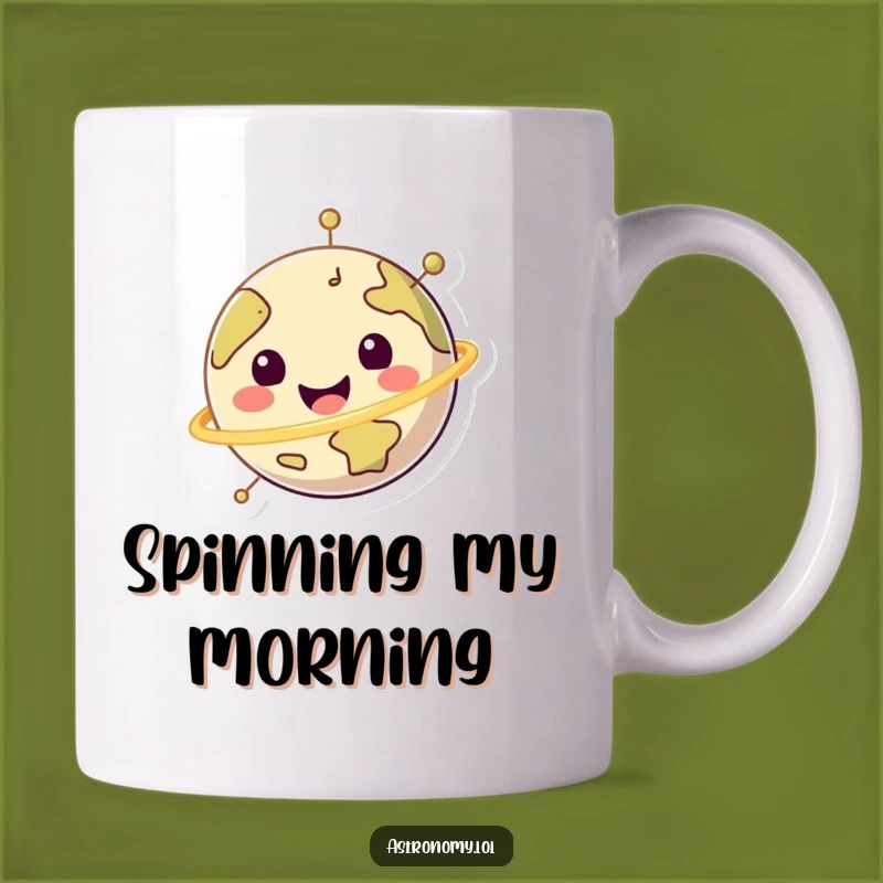 Funny Happy Planet Mug - Cheerful Spinning Earth Gift Idea