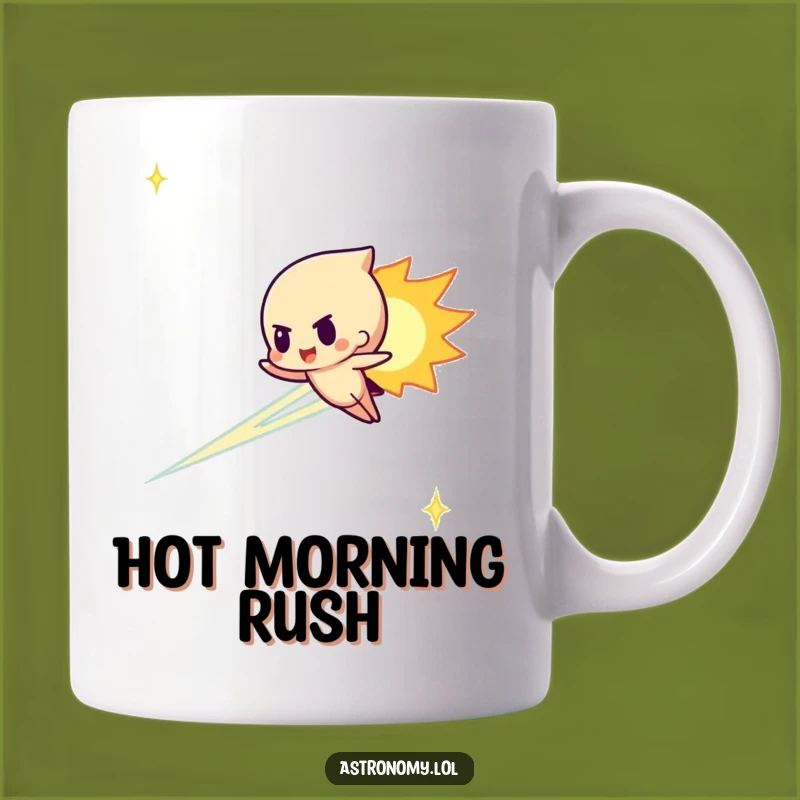 Funny Meteor Streaking Mug - Hilarious Fast-Moving Space Gift for Him or Her