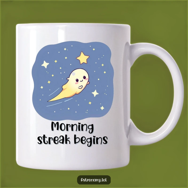 Funny Playful Comet Streaking Sky Mug Cosmic Gift Idea