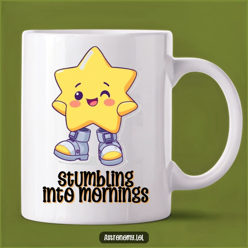 Funny Star Gravity Boots Mug - Cheerful Cosmic Gag Gift