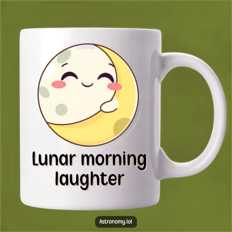 Funny Grinning Moon Winking Planet Mug - Hilarious Celestial Gift!