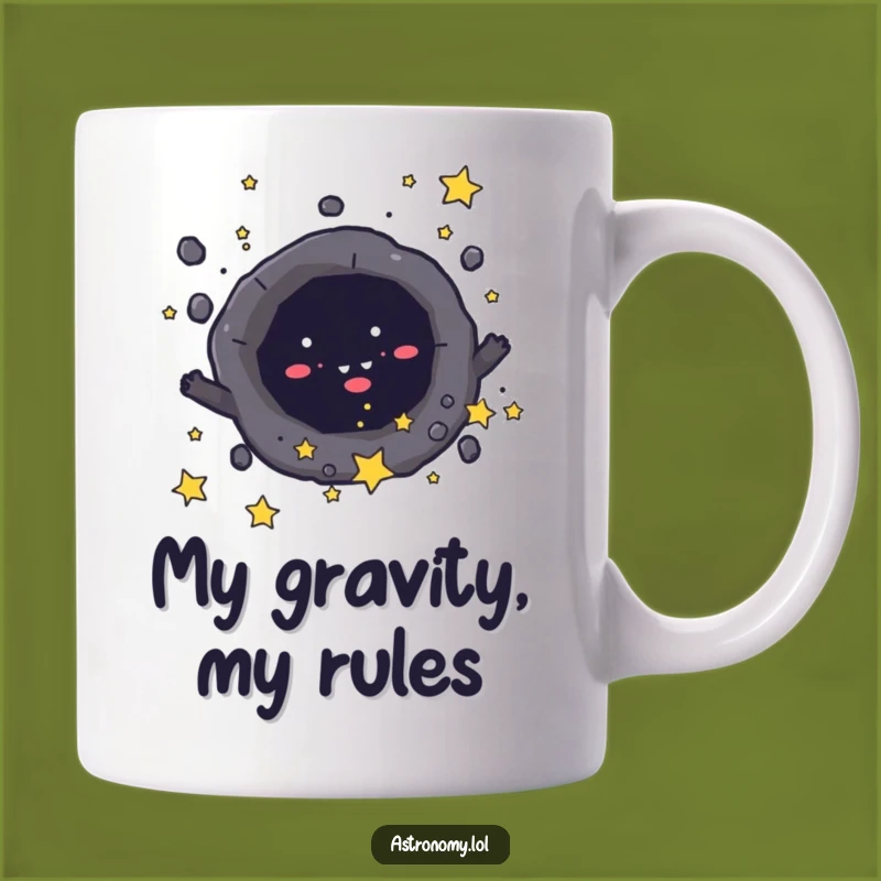 Funny Black Hole Mug: Mischievous Character Stealing Stars, Unique Gift