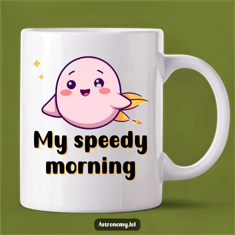 Funny Speedy Comet Mug - Cute Face Space Travel Funny Gift