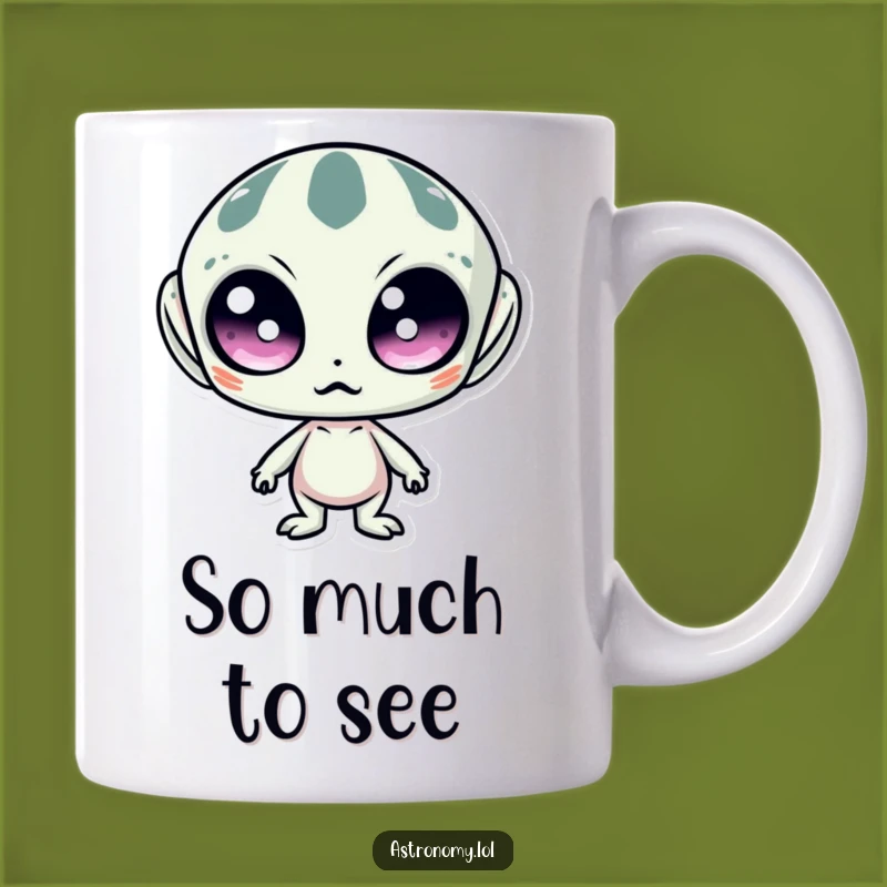 Funny Surprised Alien Mug: Wide-Eyed Wonder Gift for Sci-Fi Fans