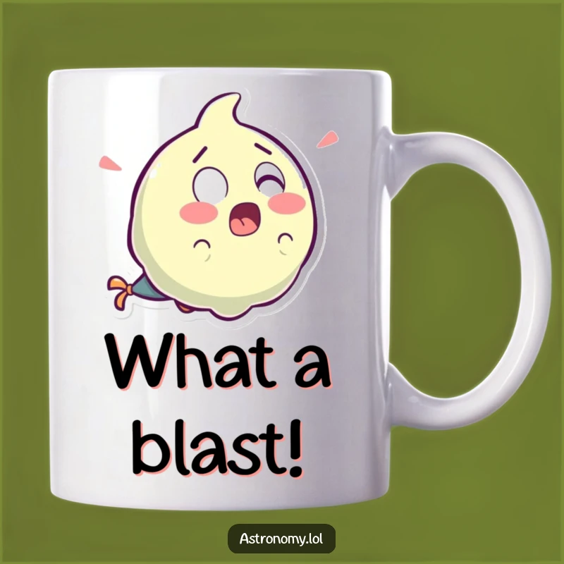 Funny Surprised Comet Mug: Hilarious Laughter Tail Space Gift