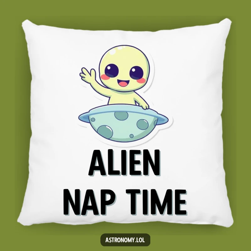 Funny Alien Pillow: Cozy Interstellar Greeting Cushion Gift