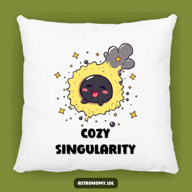 Funny Black Hole Pillow - Cozy Cheerful Stardust Accent