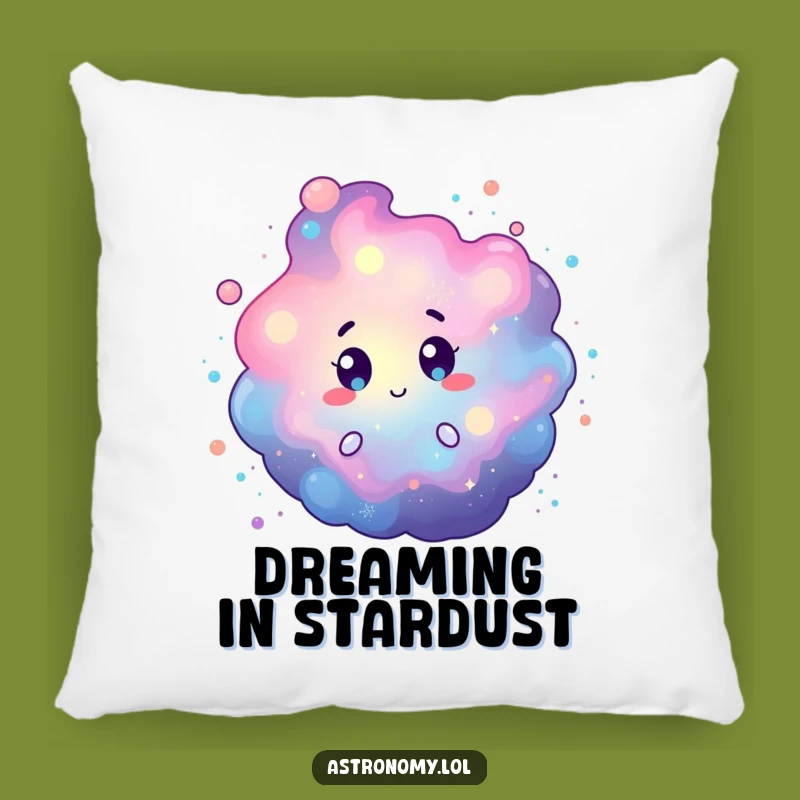 Funny Nebula Pillow: Soft Cosmic Dust Character Cushion, Cozy & Comical Gift