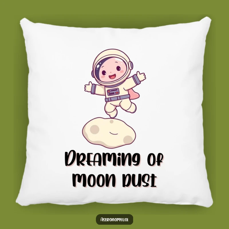 Funny Astronaut Bouncing on Moon Pillow Comforting Space Gift