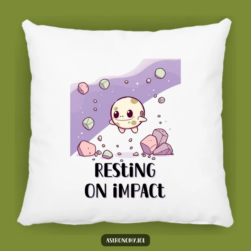 Funny Asteroid Pillow: Determined Navigator - Cozy Resilience Funny Gift!