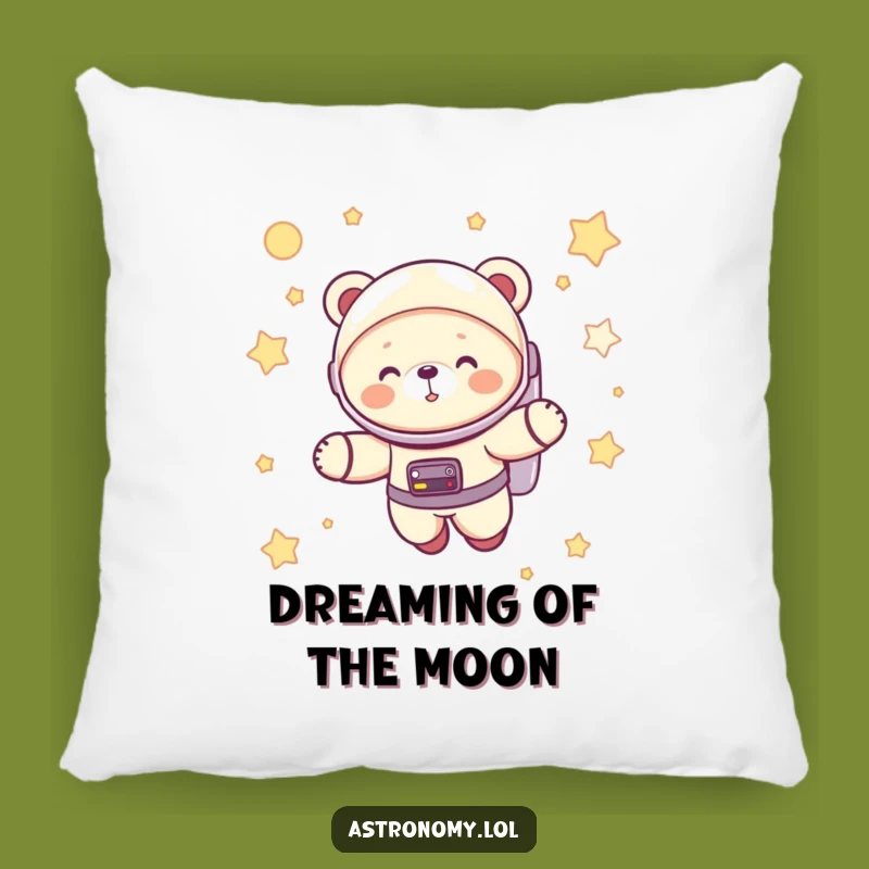 Funny Astronaut Bear Cub Pillow: Giggling Space Explorer Comfort Gift