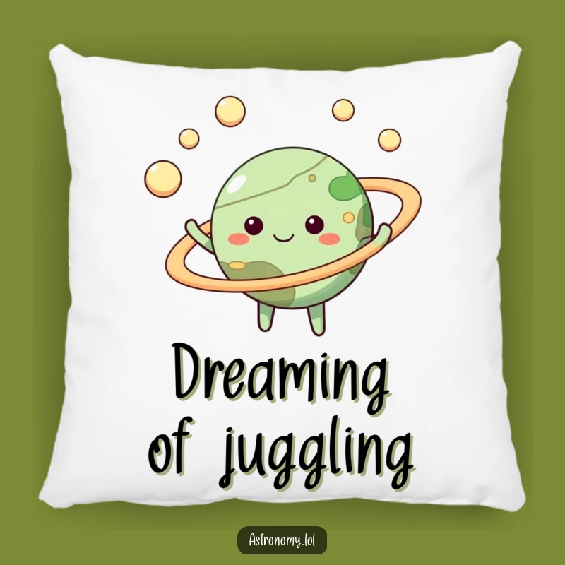 Funny Planet Juggling Moons Pillow - Comfy Celestial Gag Gift