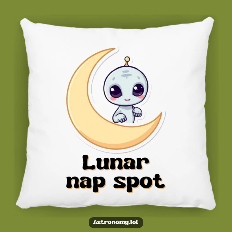 Funny Alien Pillow: Mischievous Moon Peeker Cozy Decor Gift