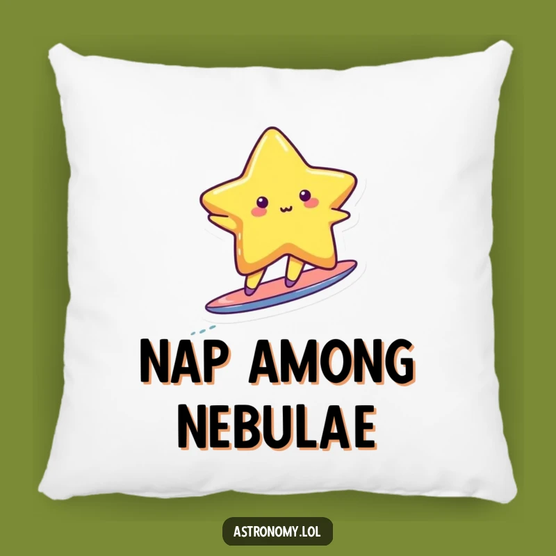 Funny Cute Star Surfing Comet Tail Pillow - Comfy Cosmic Humor!