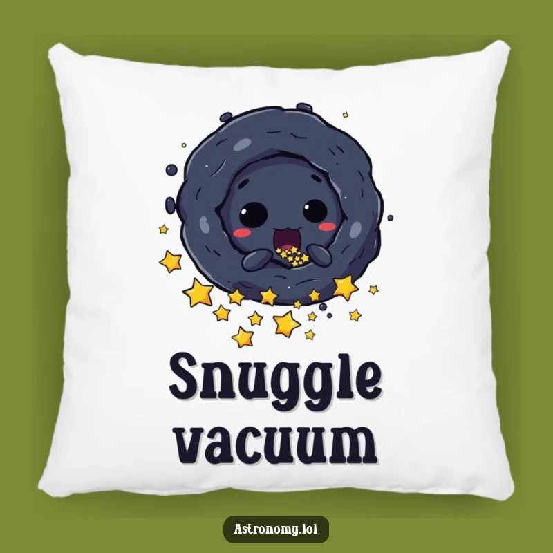 Funny Black Hole Pillow: Mischievous Gobbler - Cozy Funny Gift!