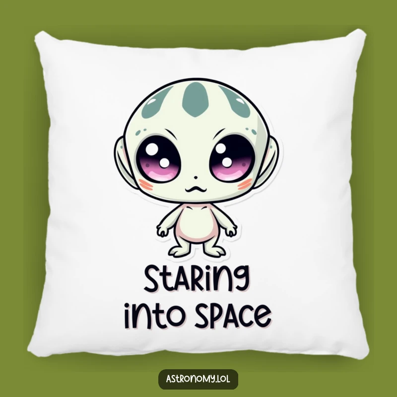 Funny Wide-Eyed Alien Pillow: Cozy Comfort with Cosmic Surprise