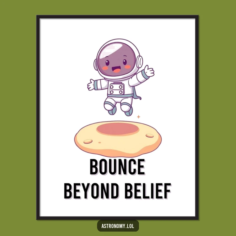 Funny Astronaut Bouncing Alien Digital Art - Instant Space Joy!