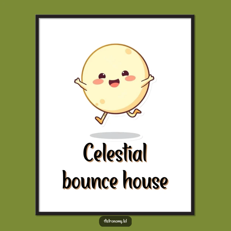 Funny Bouncing Moon Digital Art - Joyful Lunar Download for Cheerful Decor
