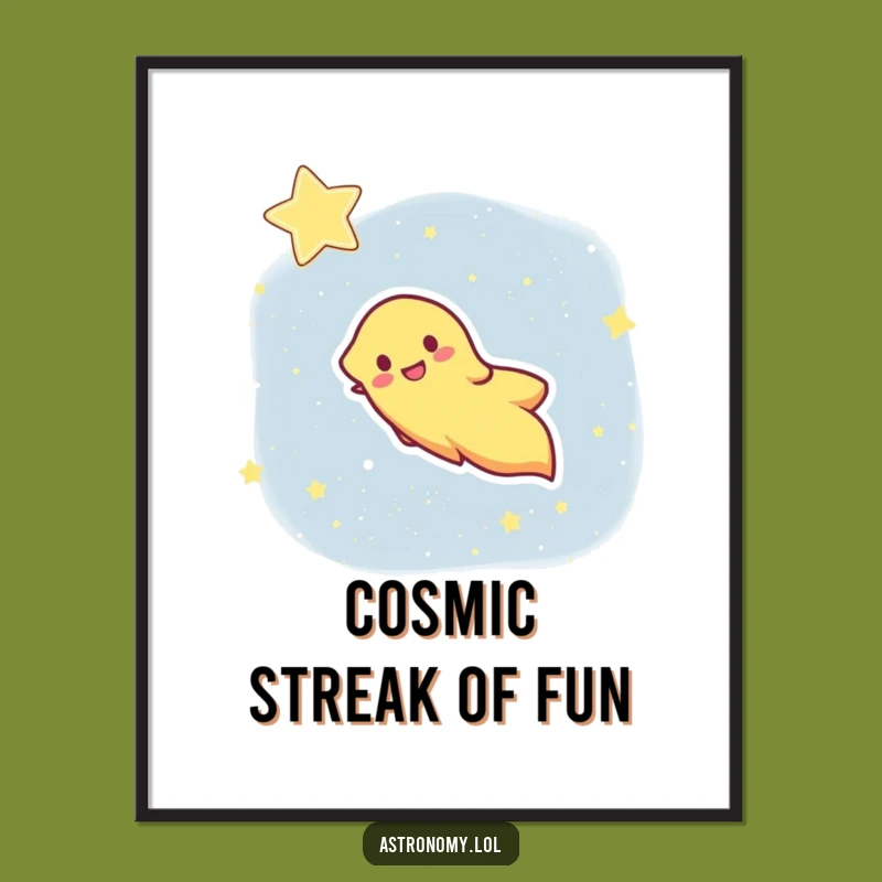 Funny Comet Digital Art: Streaking Star Humor Print, Instant Funny Gift