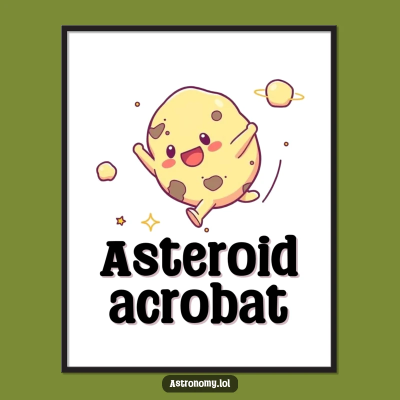 Funny Asteroid Cartwheel Digital Art: Instant Galactic Cheer for Your Walls