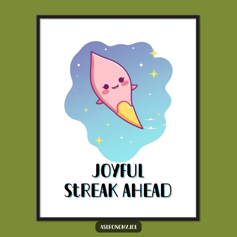 Funny Comet Streak Digital Art: Instant Humorous Celestial Gift