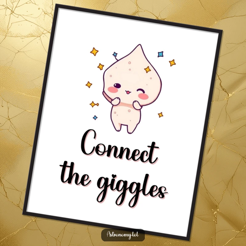 Funny Constellation Digital Art Print of a playful character forming a silly shape, delivering instant whimsical cosmic decor and humor.