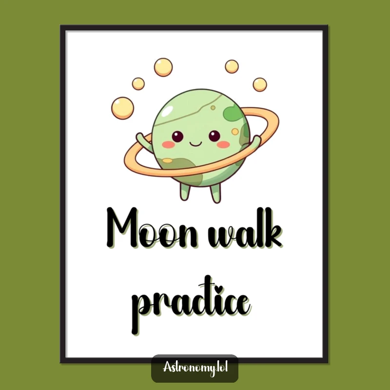 Funny Planet Juggling Moons Digital Art - Happy Celestial Print Gift