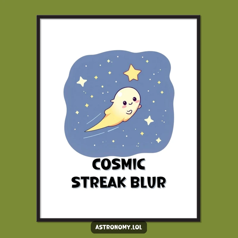 Funny Playful Comet Digital Art Print Instant Download