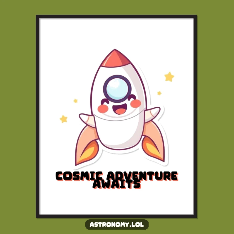 Funny Rocket Digital Art: Blasting Off Rocket Print, Instant Funny Gift