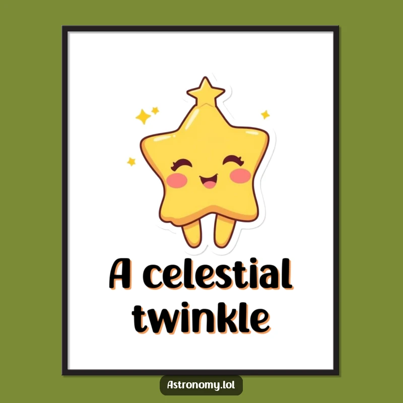 Funny Star Digital Art Print: Twinkling Mischief Art, Gift